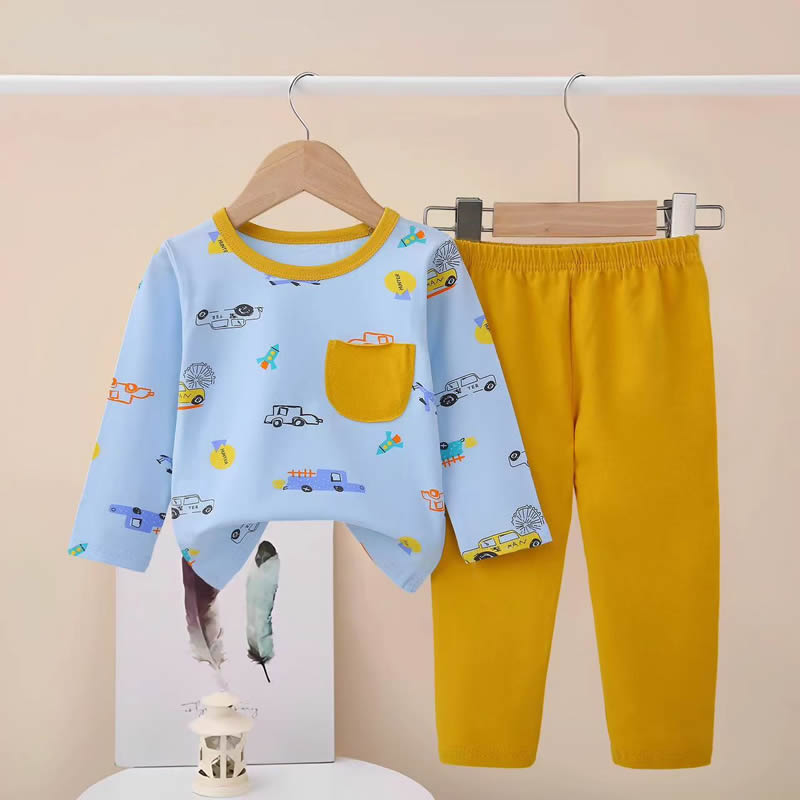 LZJL005 Unisex autumn pajama set with pocket contrasting LZJL005 Unisex autumn pajama set with pocket contrasting